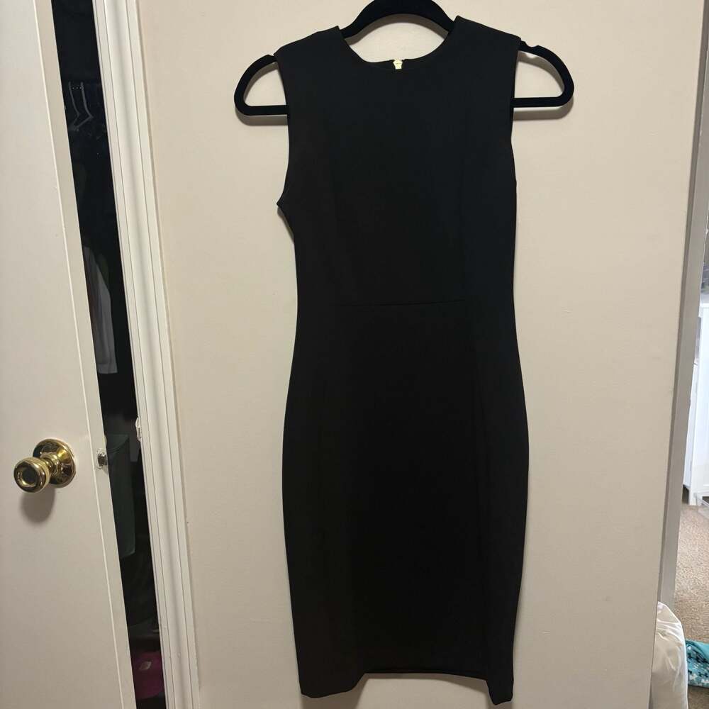 Calvin Klein Women's Black Sleeveless Scuba Sheath Dress Size 2